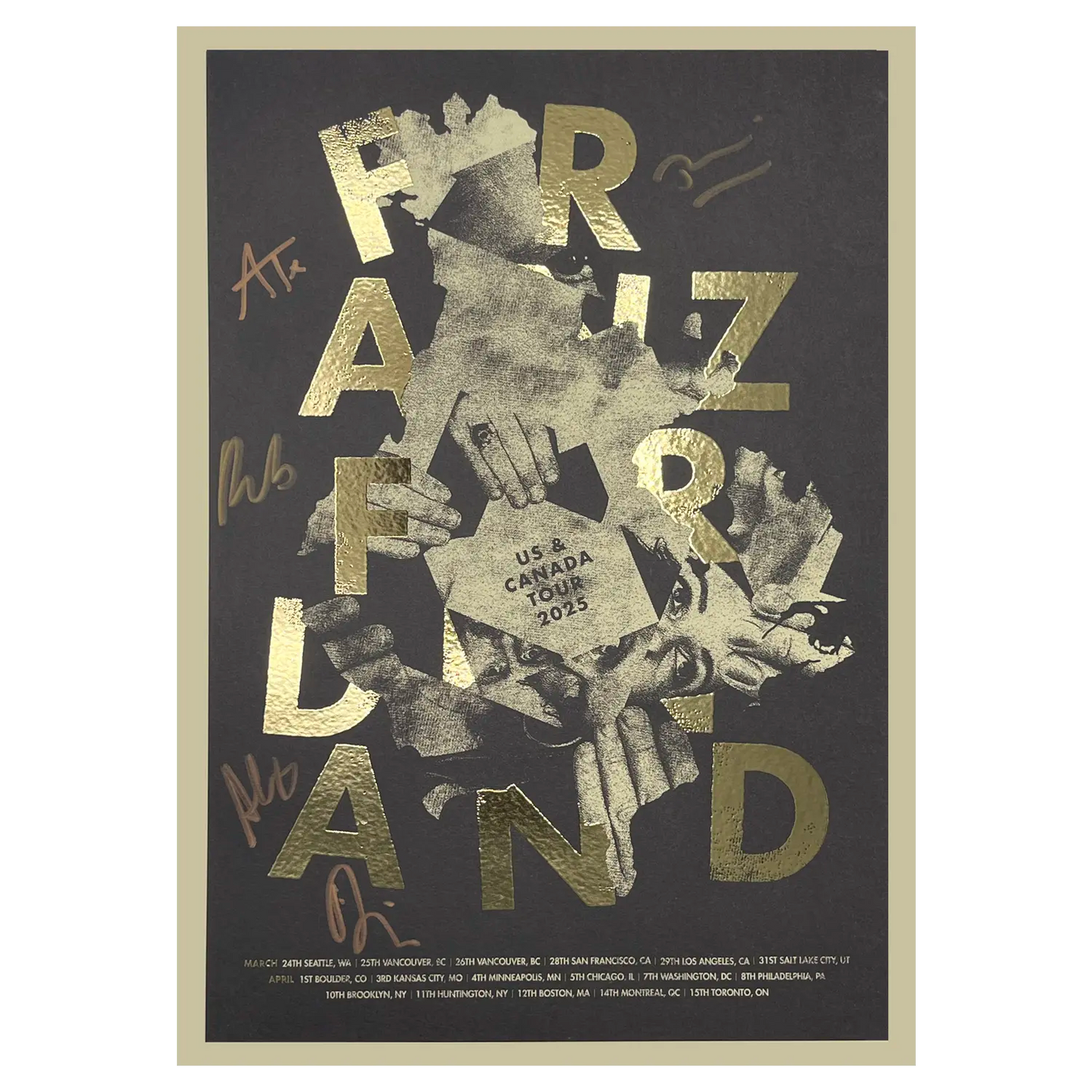 US & Canada 2025 Tour Gold Foil Poster (Signed)