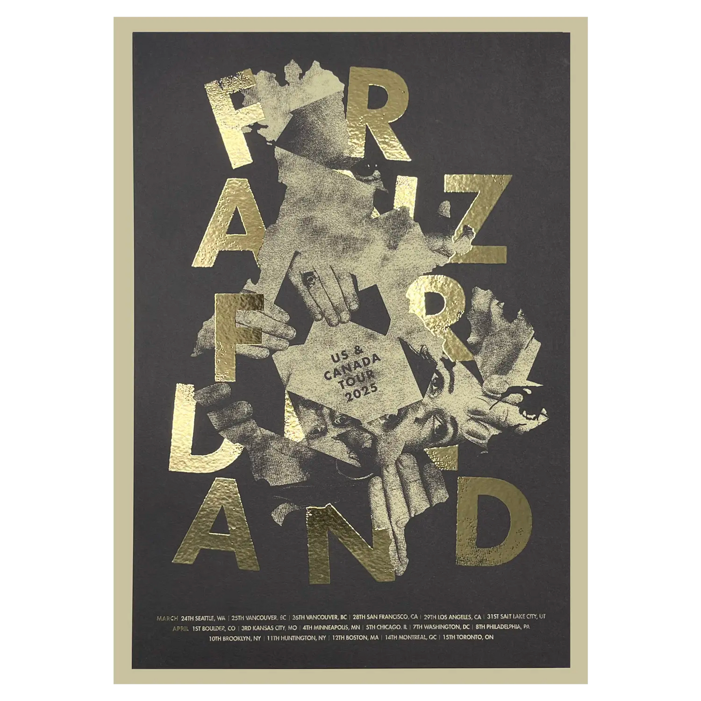 US & Canada 2025 Tour Gold Foil Poster