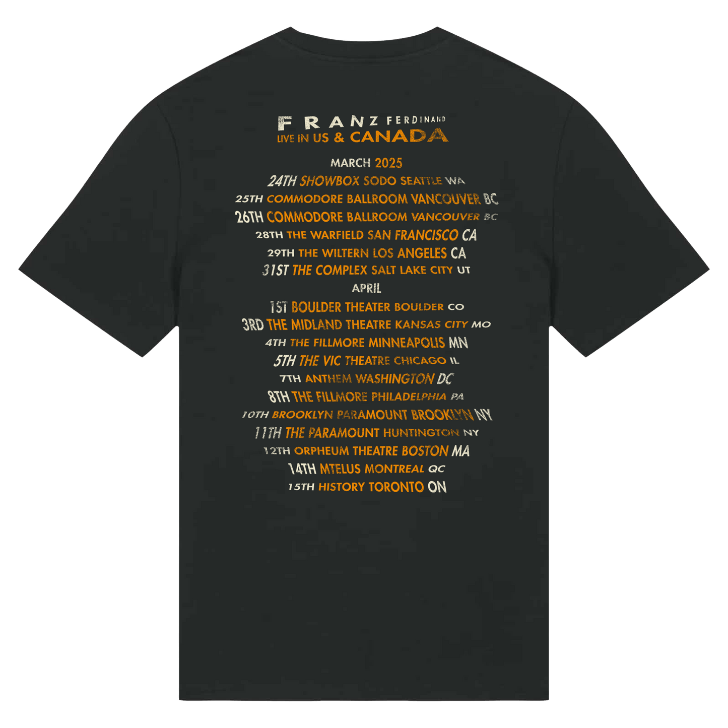 US & Canada 2025 Tour T-Shirt