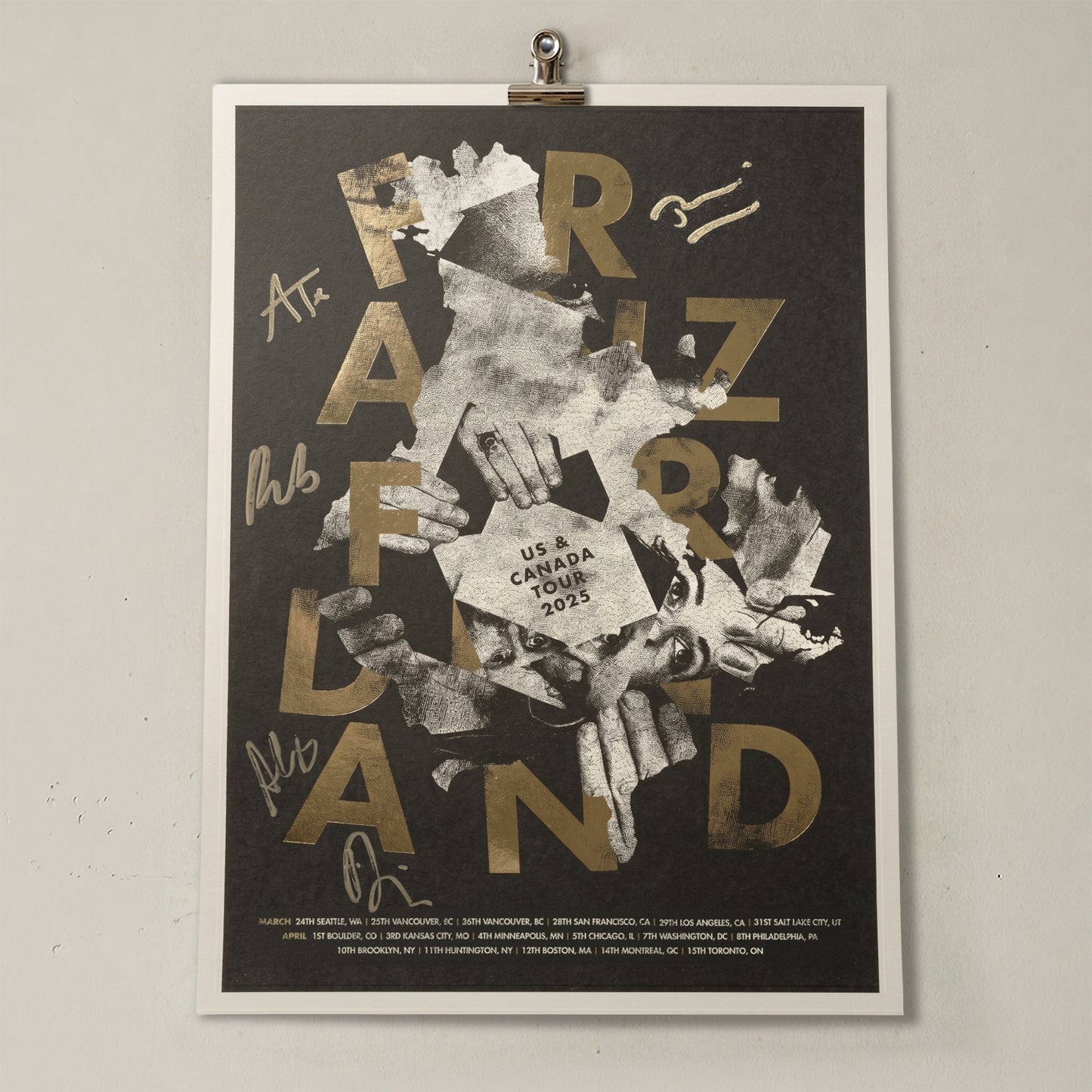 US & Canada 2025 Tour Gold Foil Poster (Signed)